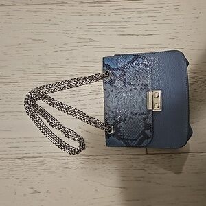 Blue Leather Handbag